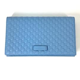 Borsa a spalla Gucci Micro Guccissima blu