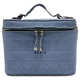 Borsa da toeletta in ricamo blu Christian Dior