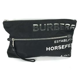 Borsa a mano in tessuto nero Burberry