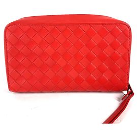 Clutch in pelle rossa Bottega Veneta