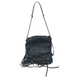 Borsa a spalla in pelle nera Bottega Veneta