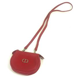 Borsa a spalla in pelle rossa Christian Dior