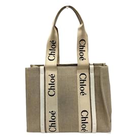 Borsa tote Chloé in tessuto beige