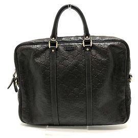 Gucci 201480 Sima Line Valigetta in Pelle Marrone