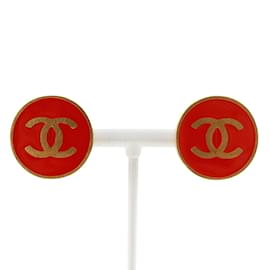 Orecchini a clip rossi placcati in oro di Chanel