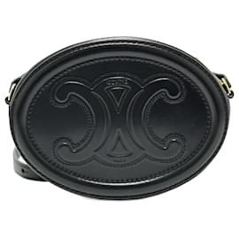 Bolsa de ombro em couro preto Celine Triomphe - Céline
