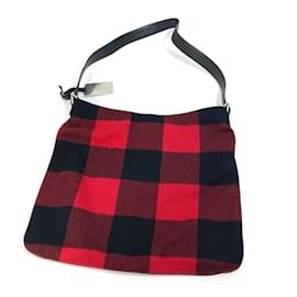 Borsa a spalla in cotone rosso Celine - Céline