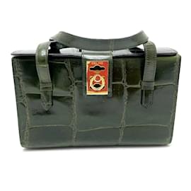 Céline Borsa a mano Celine verde coccodrillo stampato