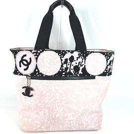 Borsa a spalla in cotone rosa Chanel