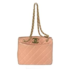 Borsa a spalla in pelle rosa Chanel