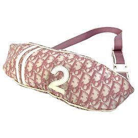 Borsa a spalla in tessuto rosa Christian Dior