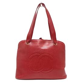 Borsa a spalla in pelle rossa Chanel