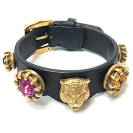 Pulseira de couro preto Gucci