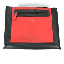 Clutch in pelle nera Christian Louboutin