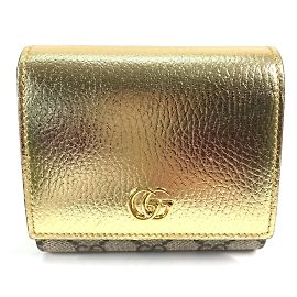 Portafoglio bi-fold Gucci in oro