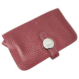 Porta-moedas de couro vermelho Hermes - Hermès