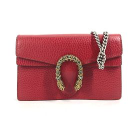 Borsa a spalla in pelle rossa Gucci