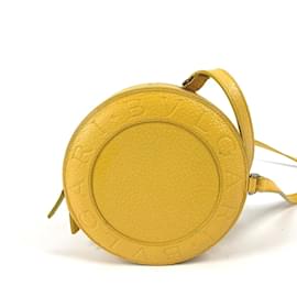 Bulgari Bolso de hombro de cuero amarillo Bvlgari