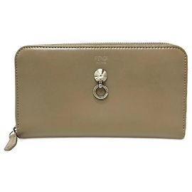 Fendi Beige Leather Long Wallet