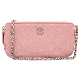 Borsa a spalla in pelle rosa Chanel A82527