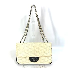 Borsa a spalla in pelle bianca Chanel
