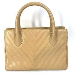 Borsa a mano in pelle beige Chanel