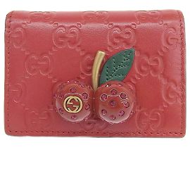Gucci Shima Leather Bifold Wallet Cherry Red 476050