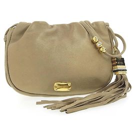Jimmy Choo Fransen-Leder Schultertasche Gold
