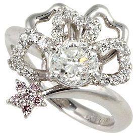 Autre Marque Anello in diamante Pt900 1.027ct con diamante rosa 0.066ct, misura 12.5