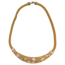 Collana Balenciaga placcata oro con smalto beige