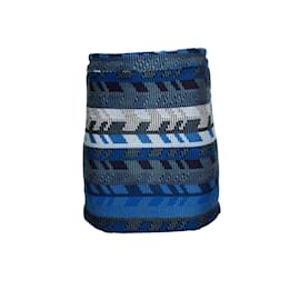 Maje, falda mini Jakarto azul y blanca