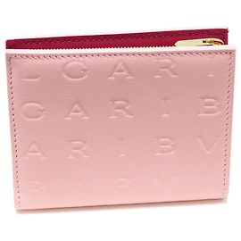 Autre Marque Bvlgari Kalb Infinito Logo Mania Kompaktgeldbörse Pink x Magenta