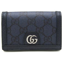 Gucci Ophidia GG Supreme Card Case in Navy
