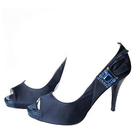 Autre Marque Décolleté in tela Roberto Botella con gioiello turchese blu 38 IT