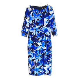 Blaues Blumendruckkleid aus der Michael Kors Kollektion