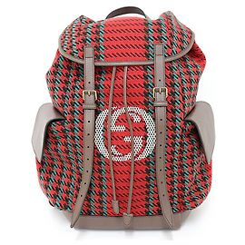 Gucci Houndstooth and Stripe Backpack