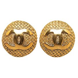 Orecchini a clip placcati in oro Chanel Coco Mark