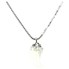 Collana Christian Dior in argento e motivo di zanna bianca