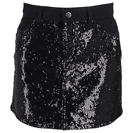 Falda de denim Emporio Armani en lentejuelas negras
