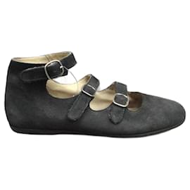 Free Lance Sandalen aus schwarzem Wildleder