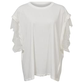 Top de jersey blanco con encaje de Iro