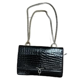 Borsa Loewe in pelle di coccodrillo nera