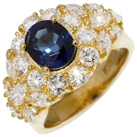 Au750 Saphir-Diamantring - Autre Marque