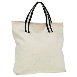 GUCCI Tragetasche aus Canvas Weiß 123439 Auth 81105