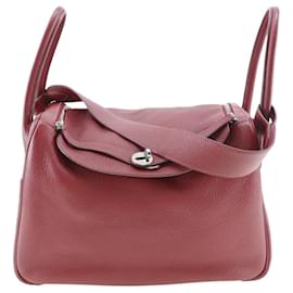 Borsa Hermes Lindy in pelle Taurillon Clemence rossa - Hermès