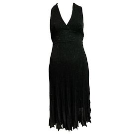 Joseph Schwarzes und silbernes Cocktailkleid mit gedrehter Rückenträgerschnur