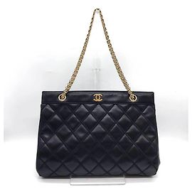 Borsa tote in pelle nera Chanel