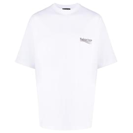 Balenciaga Oversized T-Shirt weiß Baumwolle