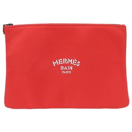 Hermès Pochette en nylon rouge Hermes Kara