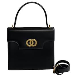Borsa a mano 2 in 1 in pelle di vitello blu navy Celine - Céline